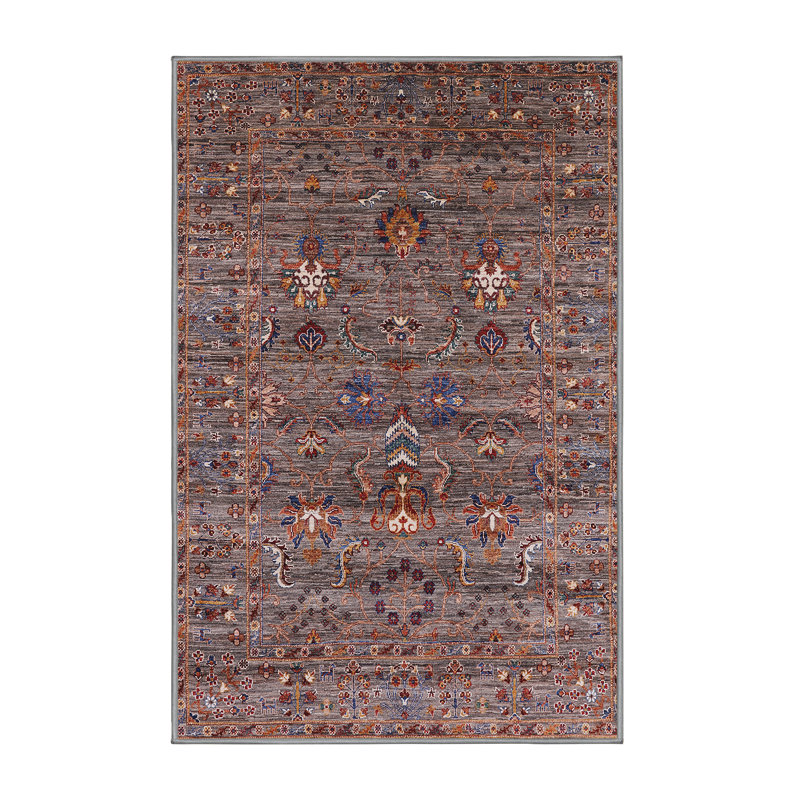 Tapis brun à motif oriental, Rectangle 3 pi x 5 pi