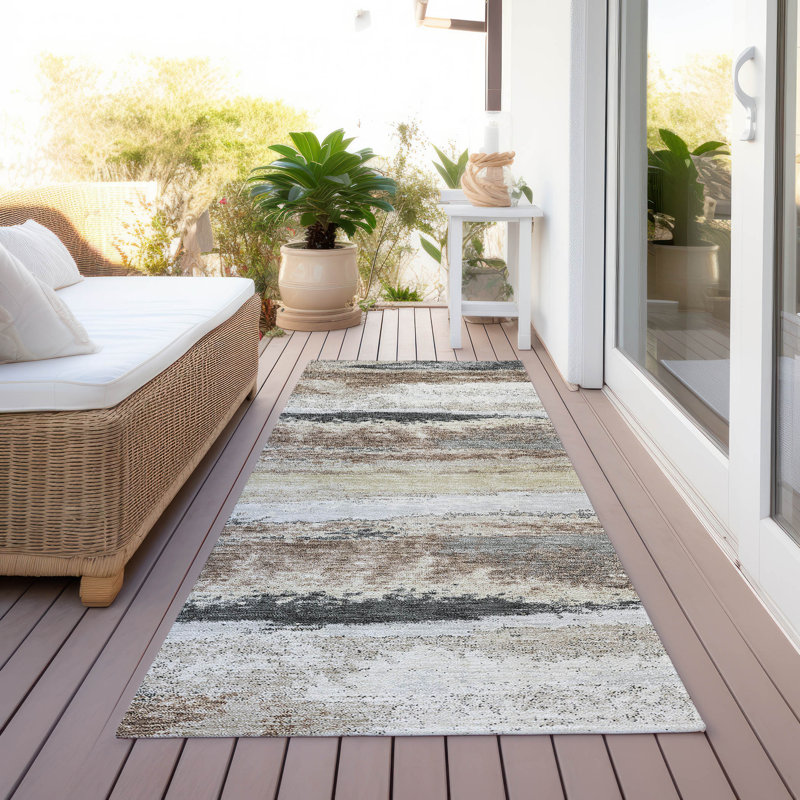Tapis rectangulaire Aleighna avec envers antidérapant, Runner 2'3" x 7'6"