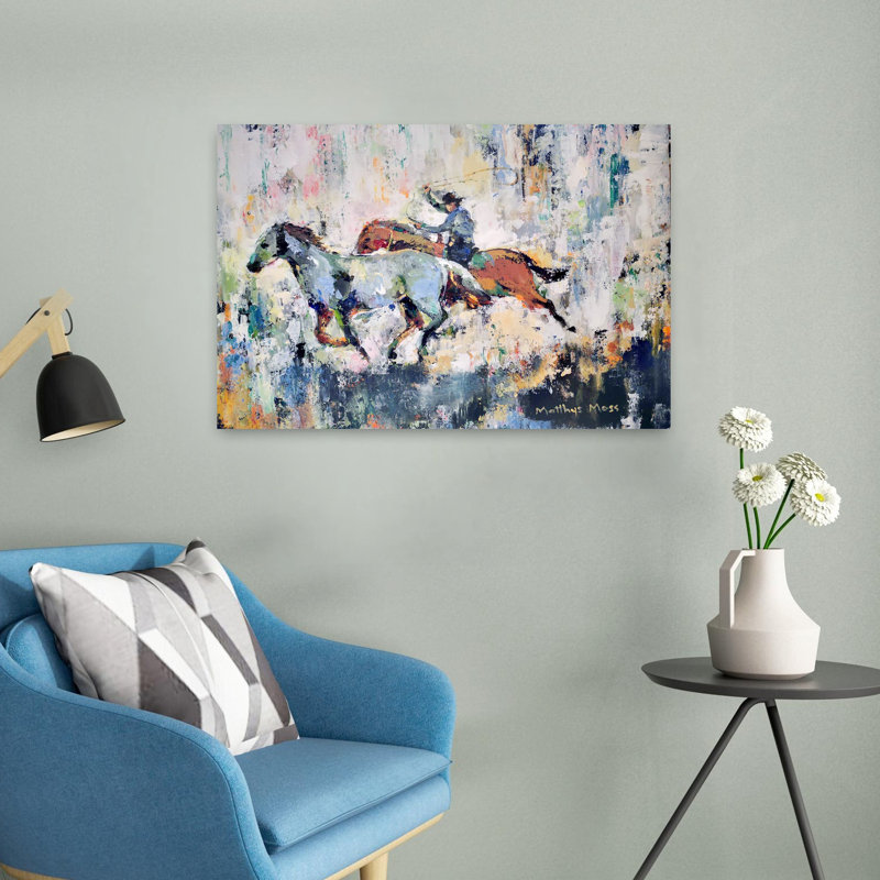 Art contemporain Art cheval contemporain, H 16 po x l 24 po