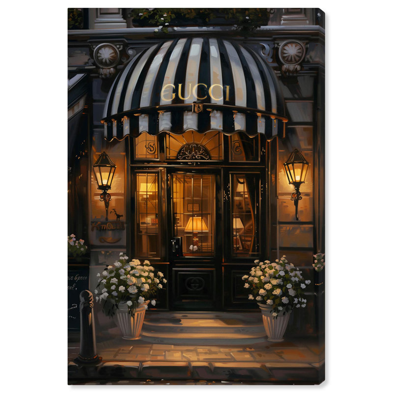 «Elegant Night Time Store Store Canvas» par Art Remedy, H 24 po x l 16 po, Toile tendue, Toile tendue