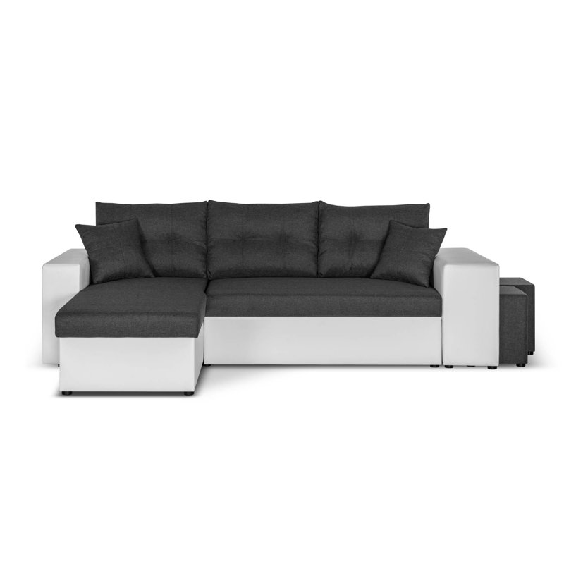 4 Seater Sofa Bed, White/Grey