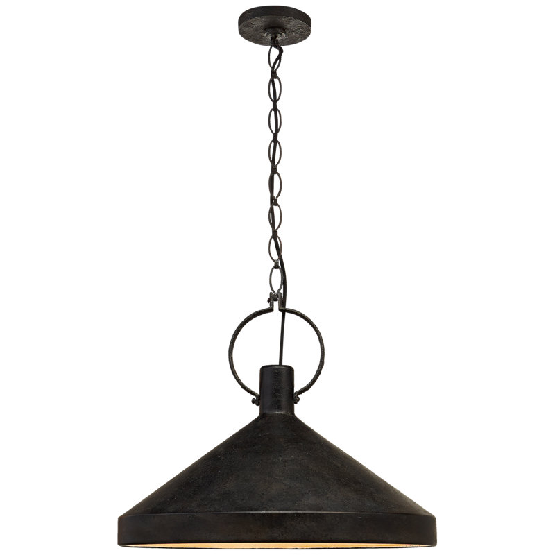 Suzanne Kasler Limoges Large Pendant, Aged Iron, 19.75" H x 24" W x 24" D