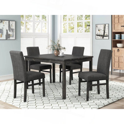 Ensemble de salle à manger 5 pièces 48 po avec 4 chaises d'appoint rembourrées