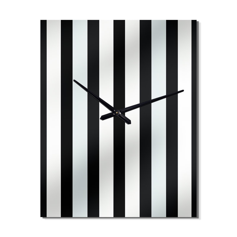 Horloge rayée noire et blanche Harmony, Très grand