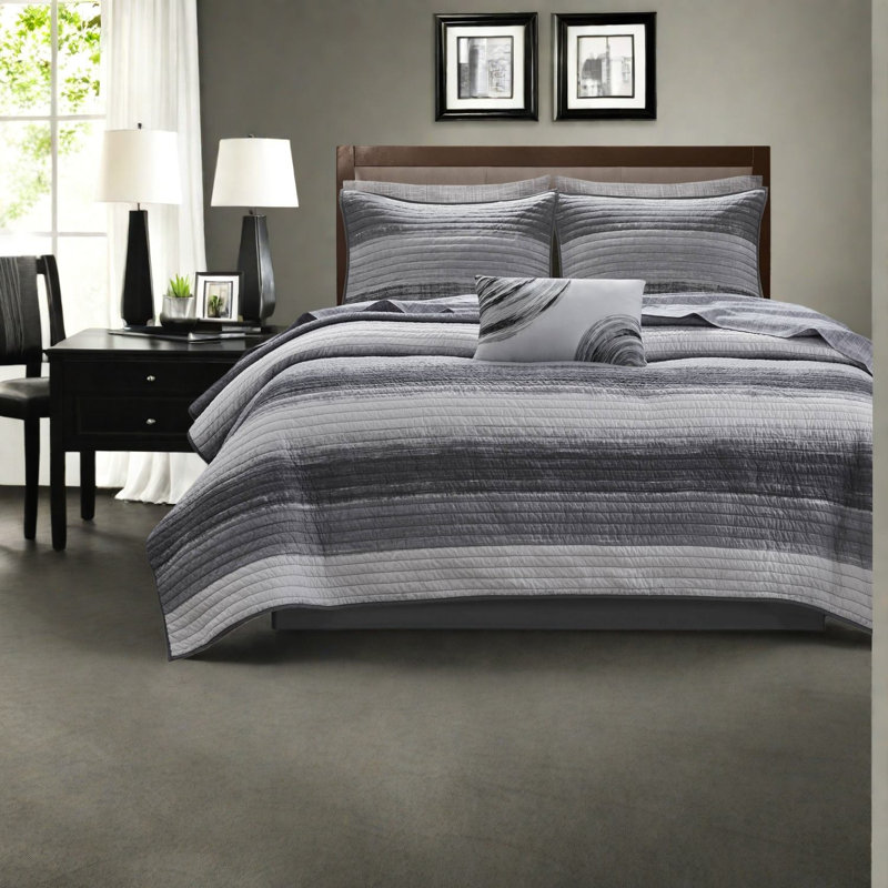 Ensembles de literie de qualité supérieure à rayures aquarelle en microfibre pour une maison moderne