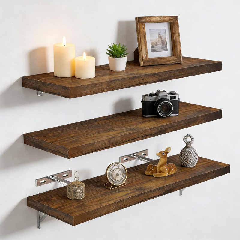 3 Piece Wood Floating Shelf