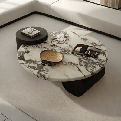 Marble Coffee Table with Unique Design