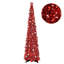 Arbre de Noël artificiel 5 pi, arbre de Noël guirlande rouge, décoration de Noël pliable pour le bureau à domicile, assemblage et rangement faciles