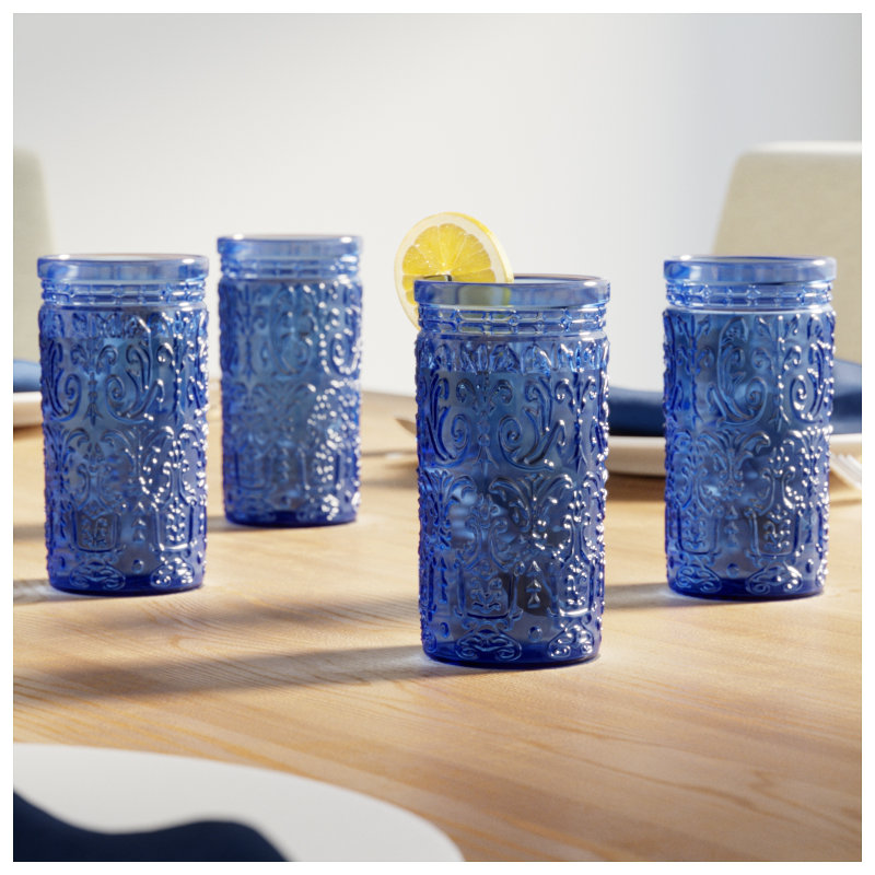 Verre à whisky 14 oz Jax, 4, Bleu