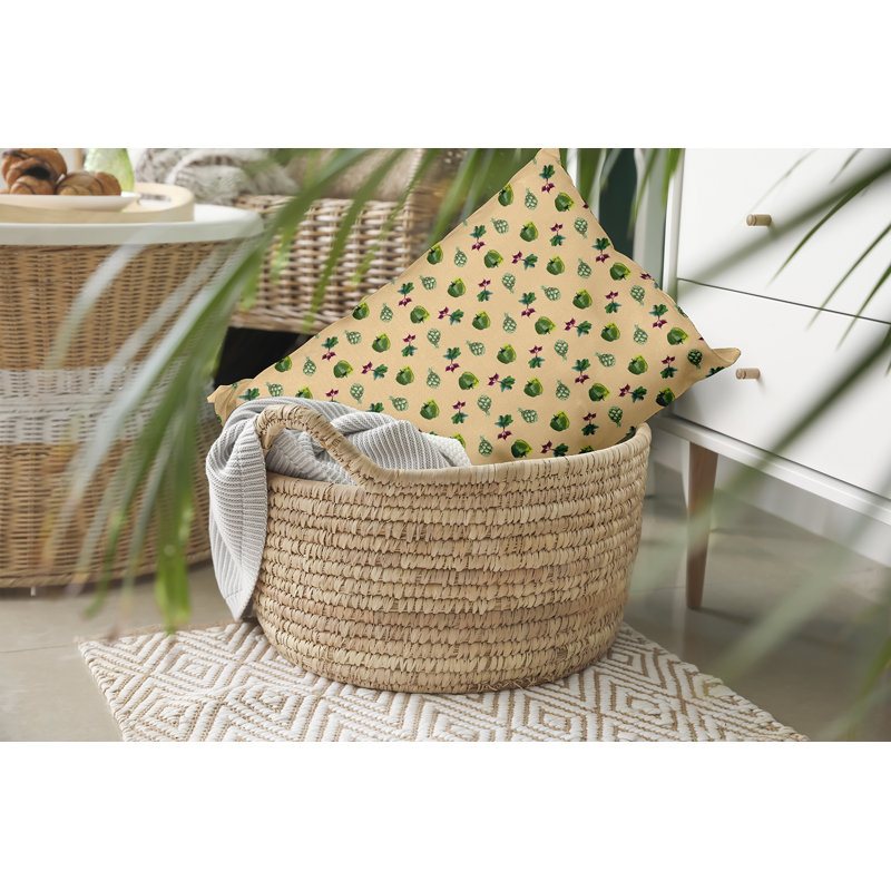 Coussin décoratif floral intérieur / extérieur en polyester, H 14 po x l 20 po, Rectangulaire