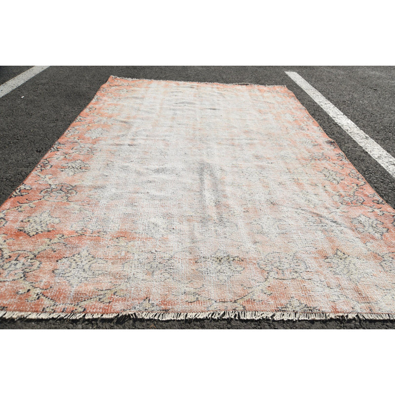 Grands tapis 5,3 x 8,1 pi, tapis turcs, tapis moderne, tapis antique beige, tapis géométrique, tapis rétro