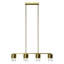 Luminaire suspendu linéaire moderne en laiton poli et verre à 4 lumières 36 "avec tige réglable pour îlot de cuisine Kailyn-666859627