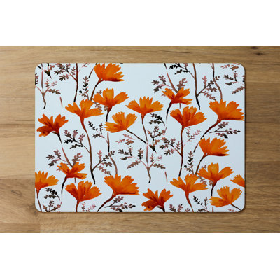 Petronia Polyester-Coated Hardboard Floral Rectangle Placemat