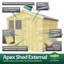 8ft x 16ft Apex Summer Shed