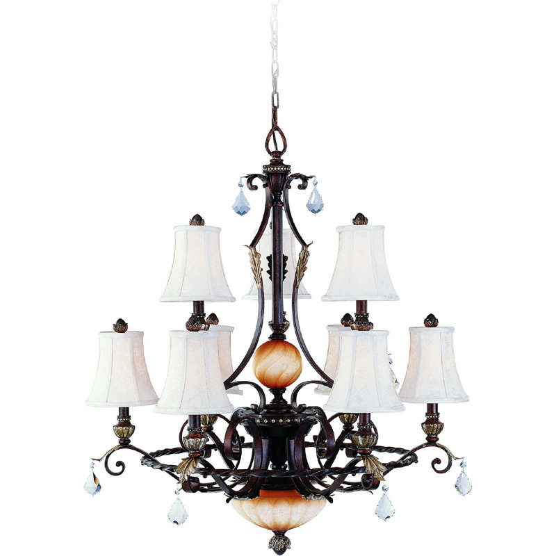 Lustre à niveaux ombrés 9 lumières Andalusia