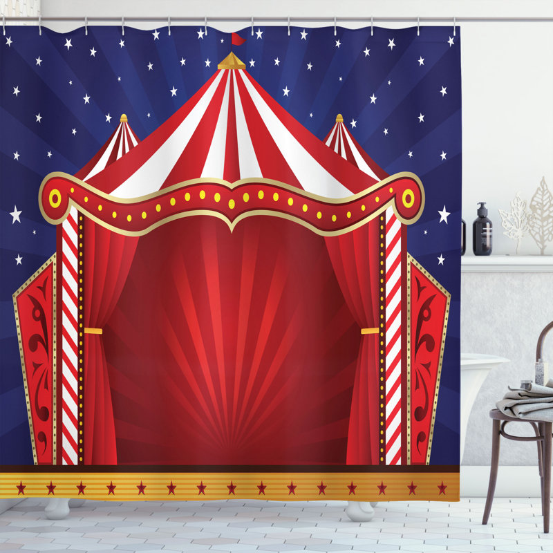 Shower Curtain with Hooks Included, 70" H x 69" W