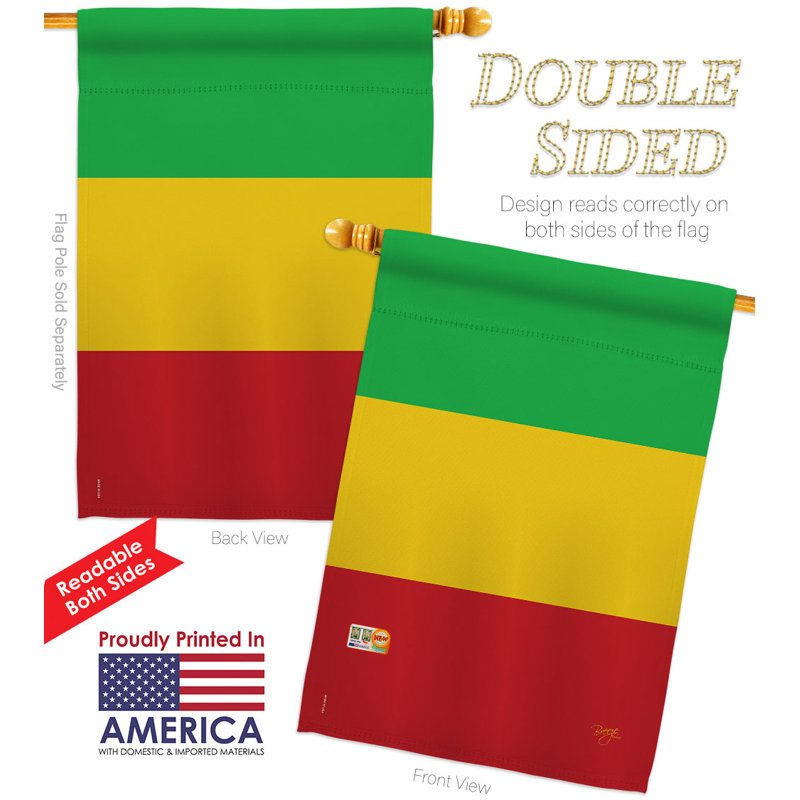 Double Sided 40'' H x 28'' W Polyester Flag Set