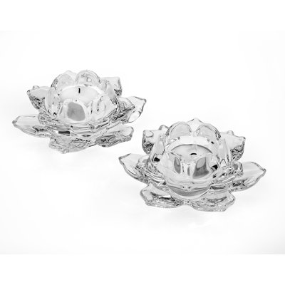 Ensemble de porte-votives en cristal Lotus