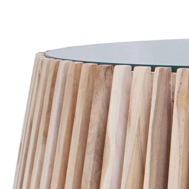 Alder Teak Patio Round Shawna, H 13 po x L 35 po x l 35 po