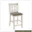 Ensemble de chaises à hauteur de comptoir antique avec cadre en bois blanc, siège rembourré pour une salle à manger décontractée