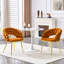 Ensemble de 2 chaises de salle à manger en velours avec chaînes et boules plaquées or-806624097-806624100