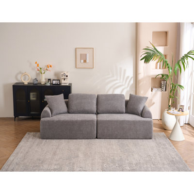 4-seater combined sofa, Crochet Yarn Fabric, full sponge compression sofa,combined sofa with 4 pillows for home living/ Home Furniture/ Apartment/Office/House