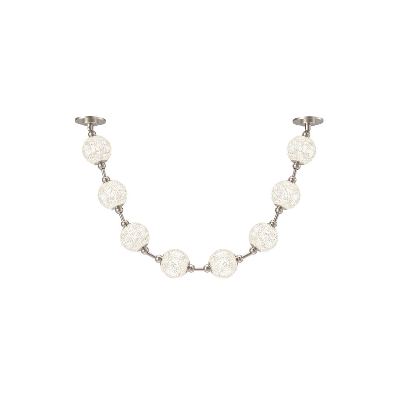 Luminaire suspendu unique à 8 lumières Marni, Nickel poli