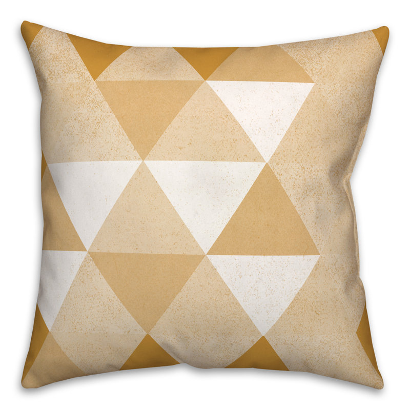 Geometric Outdoor Reversible Throw Pillow, Orange