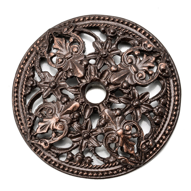 Juliane Grace escutcheon with florets in Satin, Oil Rubbed Bronze
