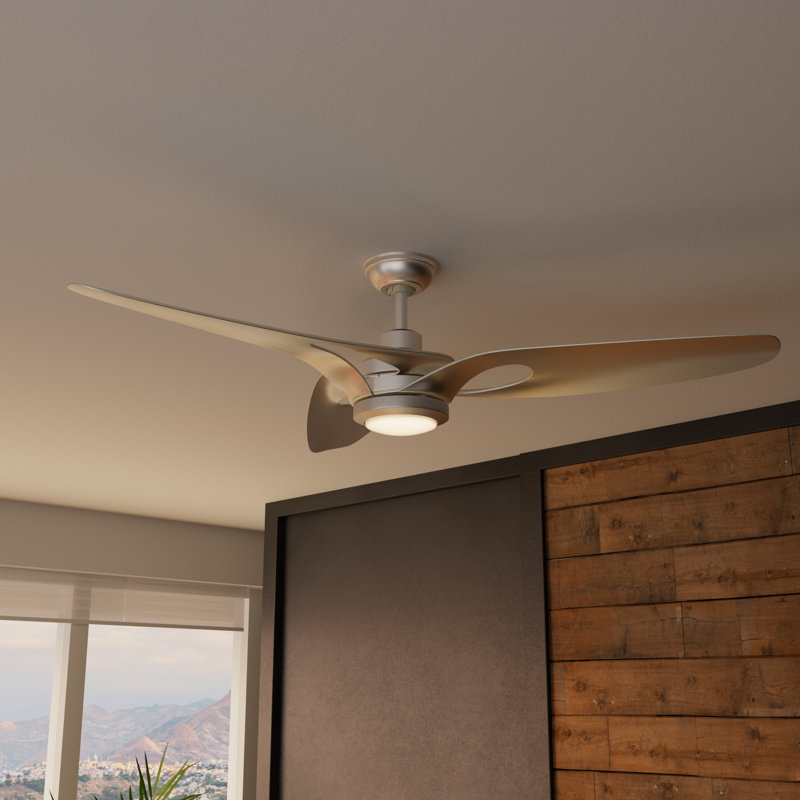 Inez 60'' Ceiling Fan with LED Lights, Nickel