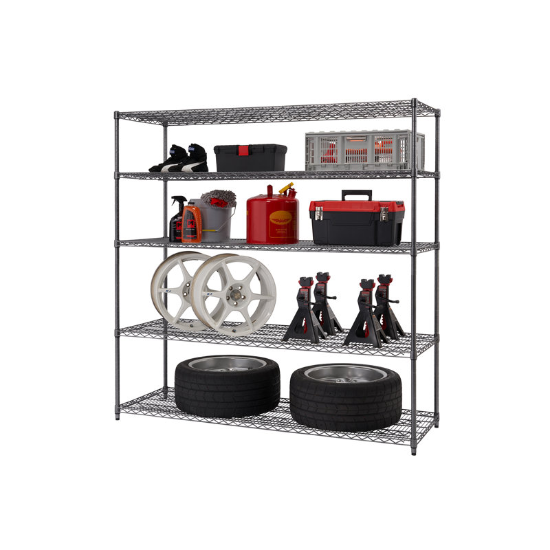 Étagère robuste en fil métallique H 72 po x l 72 po x P 24 po