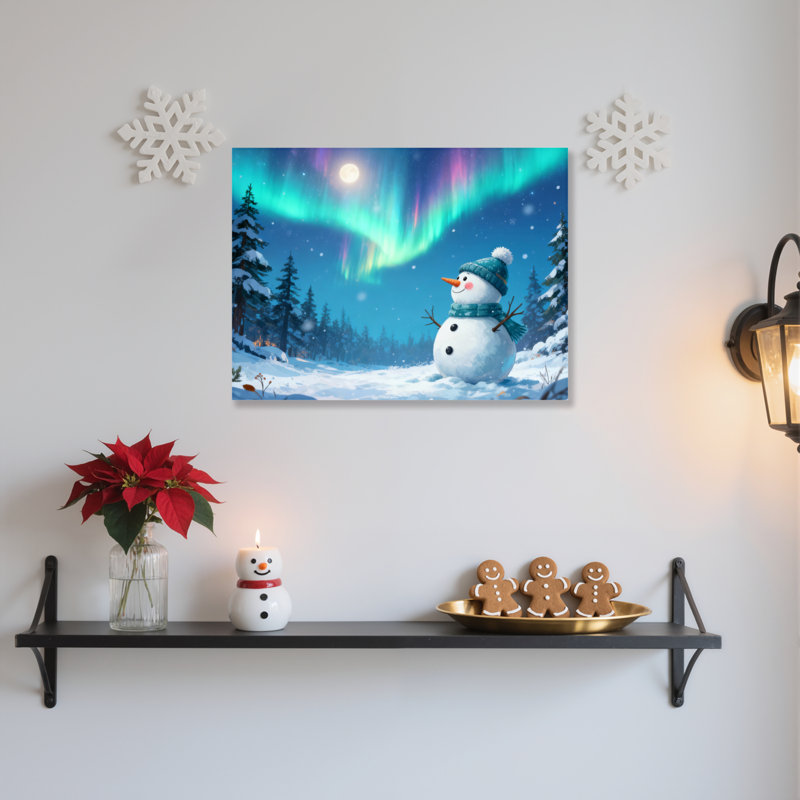 «Snowman Winter», art mural sur toile, H 12 po x l 18 po