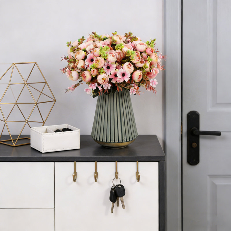3 pièces de fleurs artificielles, bouquets de roses en soie, fleurs artificielles pour mariage de bureau à domicile