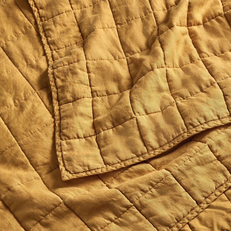 Ester Bedding Set, Mustard, King Quilt + 2 King Shams