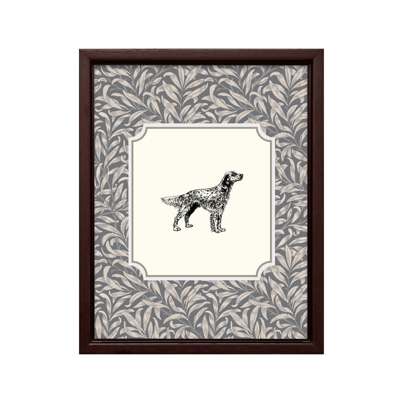 Portrait de chien n ° 2, Canvas, 16"H x 20"W, Brown Framed