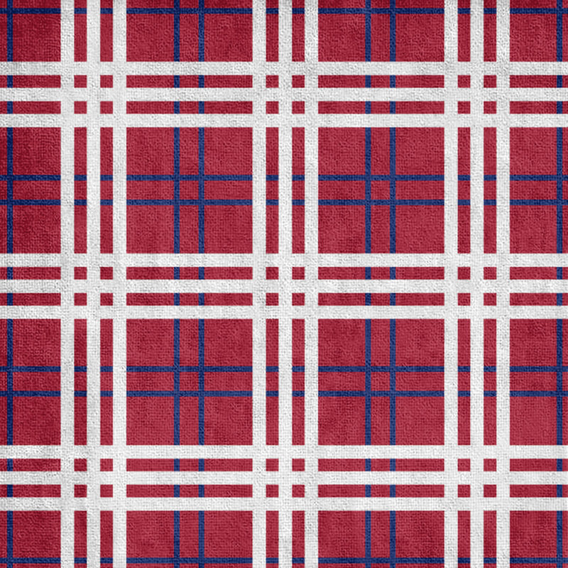 Bath Towel, Polyester/Cotton Blend, Red/Dark Blue/White