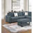 Sectional sofa with chaise longue and footstool
