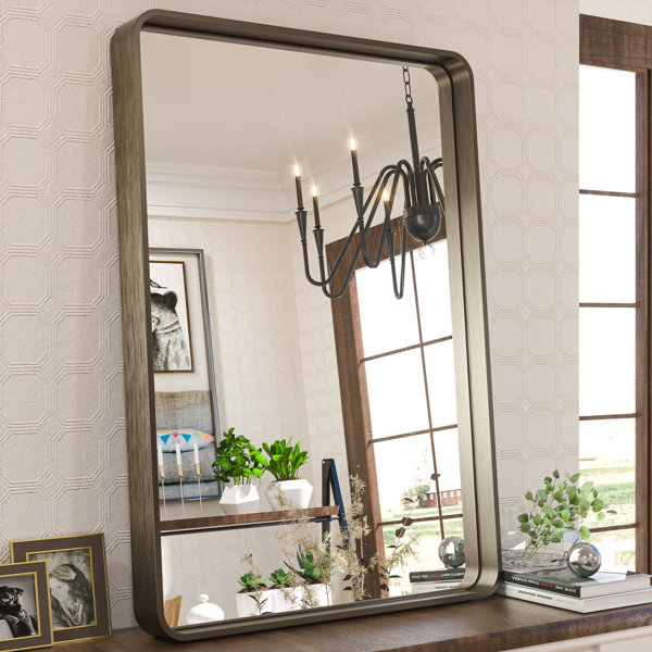 Large Mirror Wood Trim Odd Shape | Wayfair