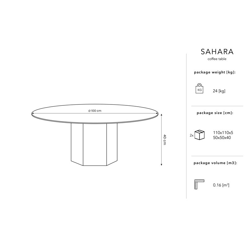 Chrissean Pedestal Coffee Table, Natural