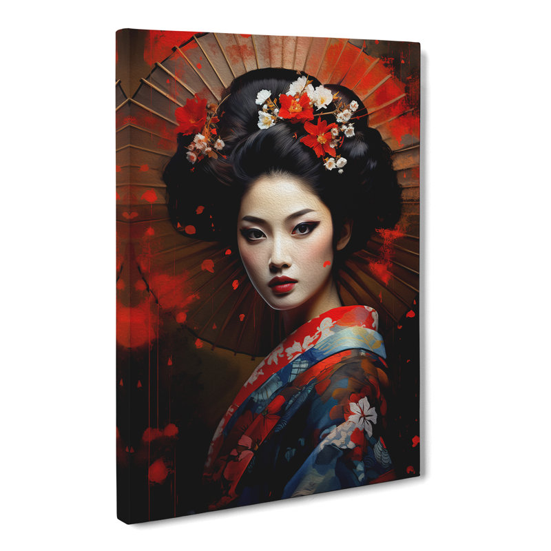 Geisha Digital No.2 - Wrapped Canvas, 50cm H x 35cm W x 3cm D