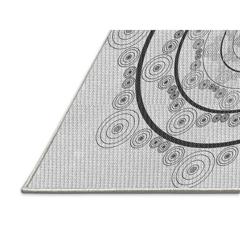 Tapis noir/gris tissé à la machine, Rectangle 2 pi x 3 pi