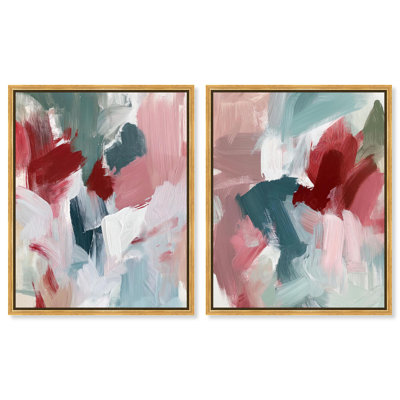 «Dance of the Brush Duo», reproduction d'art sur toile par Art Remedy, cadre doré, 30 x 36