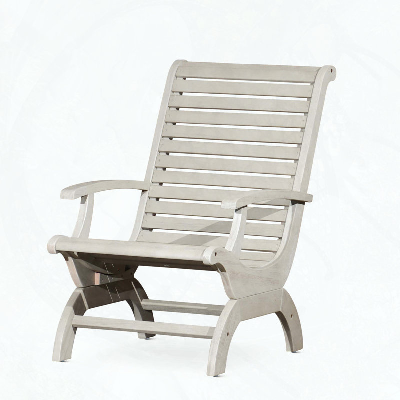 Eucalyptus Plantation Chair with Sleigh Design, Gray