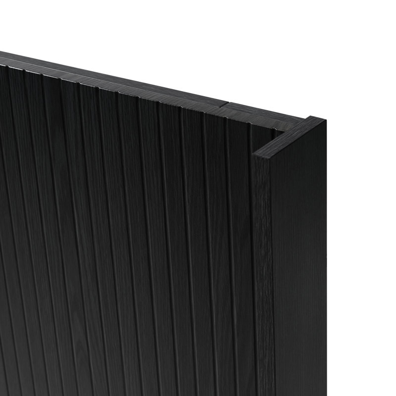 64.4" Wide Black Oak Queen Wood Headboard, Modern Wingback Design, Wall Mounted Fluted Panel, Elegant Real Visual, Contemporary 3D Molded Style, Robust And Easy Installation Headboard For Queen's ,