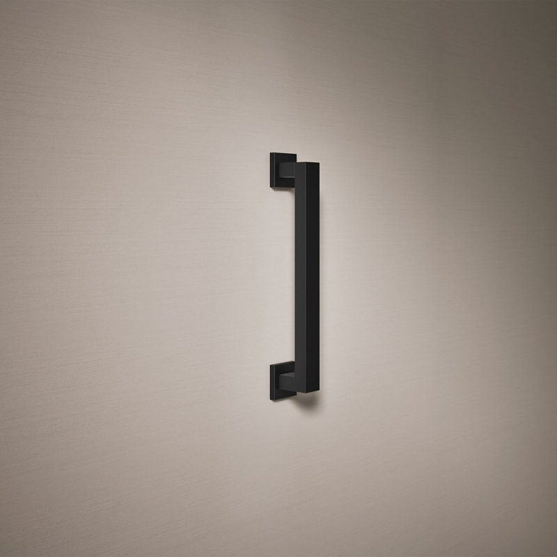 Square Metal Grab Bar for Shower, Bathroom Safety Grab Bar, Tub Rail, 14" W, Matte Black
