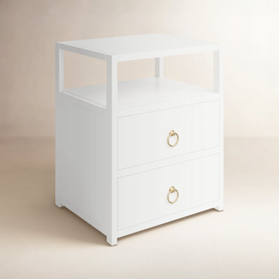 Elin 2-Drawer Acacia Nightstand