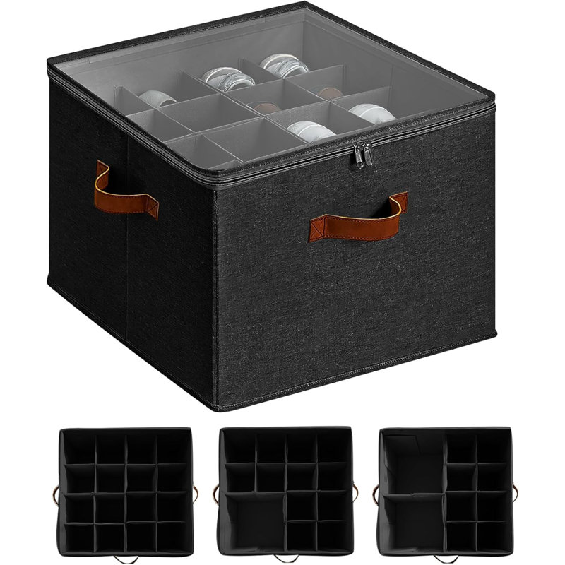 16 Pair Shoe Storage Box, Black