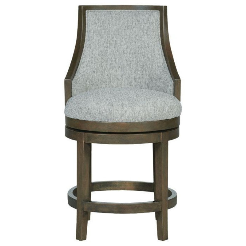 Tabouret de comptoir 26 po Robroy, Gris anthracite, Paille 3162, Petit - laiton