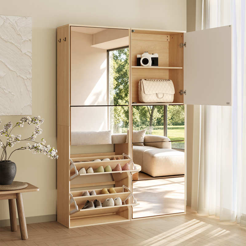 Armoire à chaussures étroite et moderne 68 po Modern Minimalist