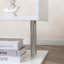 Table de bout en S à 3 niveaux avec poteaux en acier - Blanc